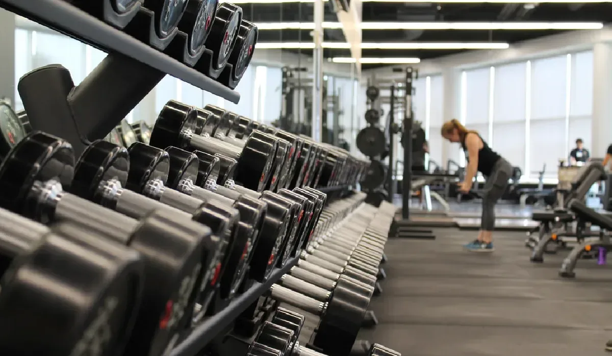 Dumbbells in Gym